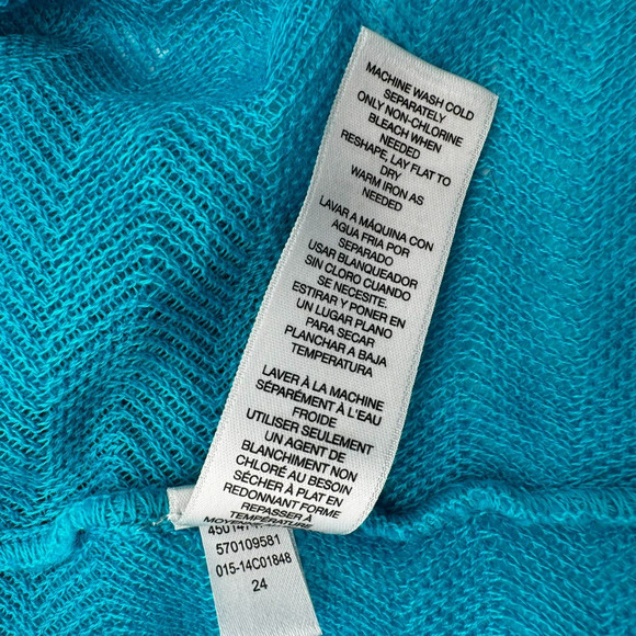 CHICO'S Women's XL Blue Harmony Cardigan Sweater Lightweight Herringbone Knit - Picture 6 of 8